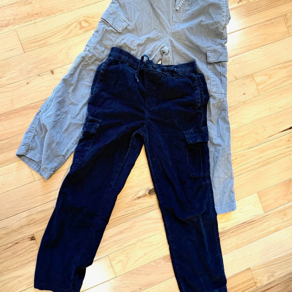 Abercrombie Kids 2 Pairs Baggy Corduroy Jeans Grey & Black 13/14 Like new